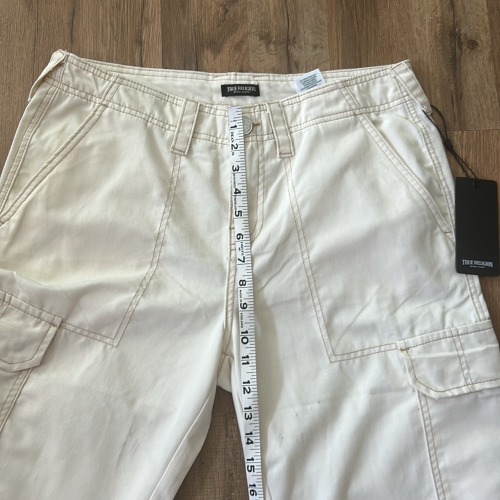 TRUE RELIGION WOMENS MILITARY CARGO PANT WINTER WHITE Sz 29 NEW - Picture 4 of 13